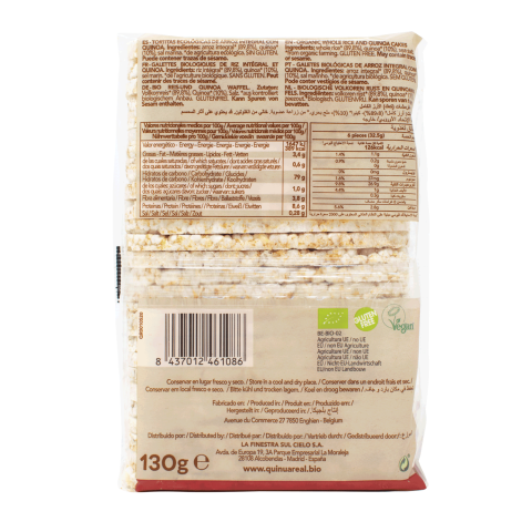 Tortitas de quinoa real y arroz bio 130 g